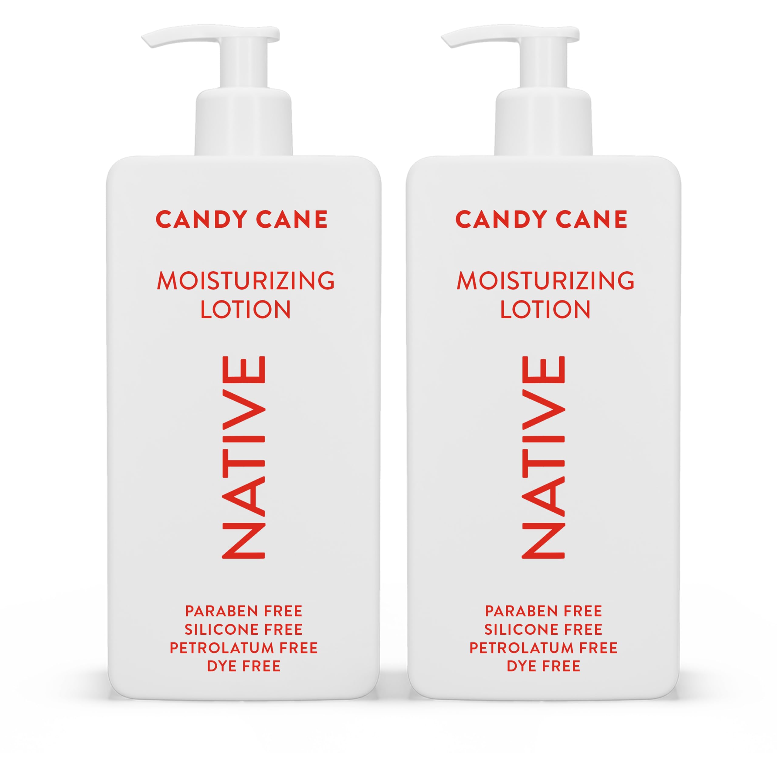 Native Candy Cane body lotion bottle delivering rich moisture and quick absorption.