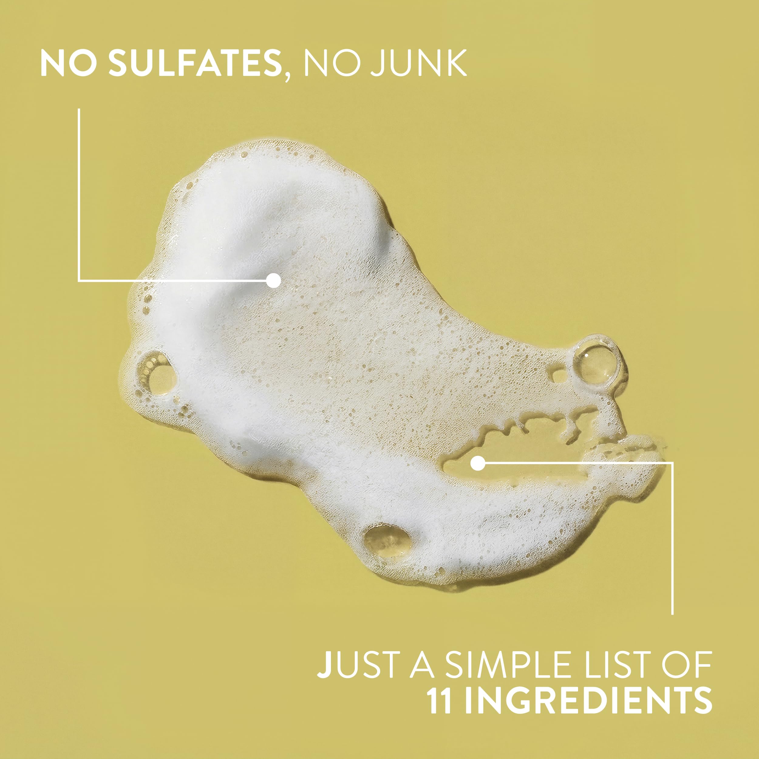Foam from dispensing pump illustrating gentle cleansing from Native