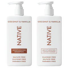 Native Coconut & Vanilla shampoo bottle with sulfate-free cleansing for gentle care