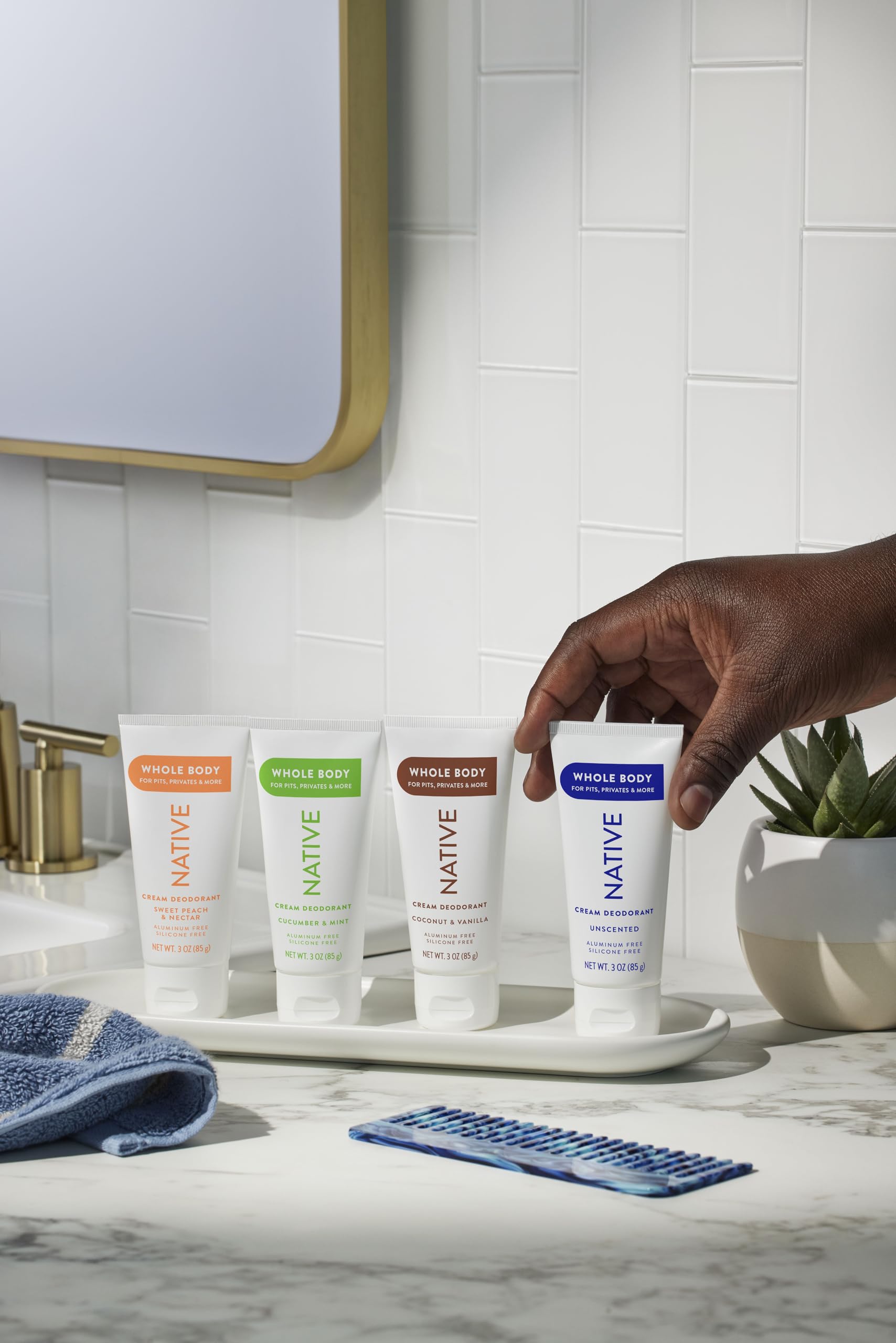 Native creamy texture shown for smooth skin application.