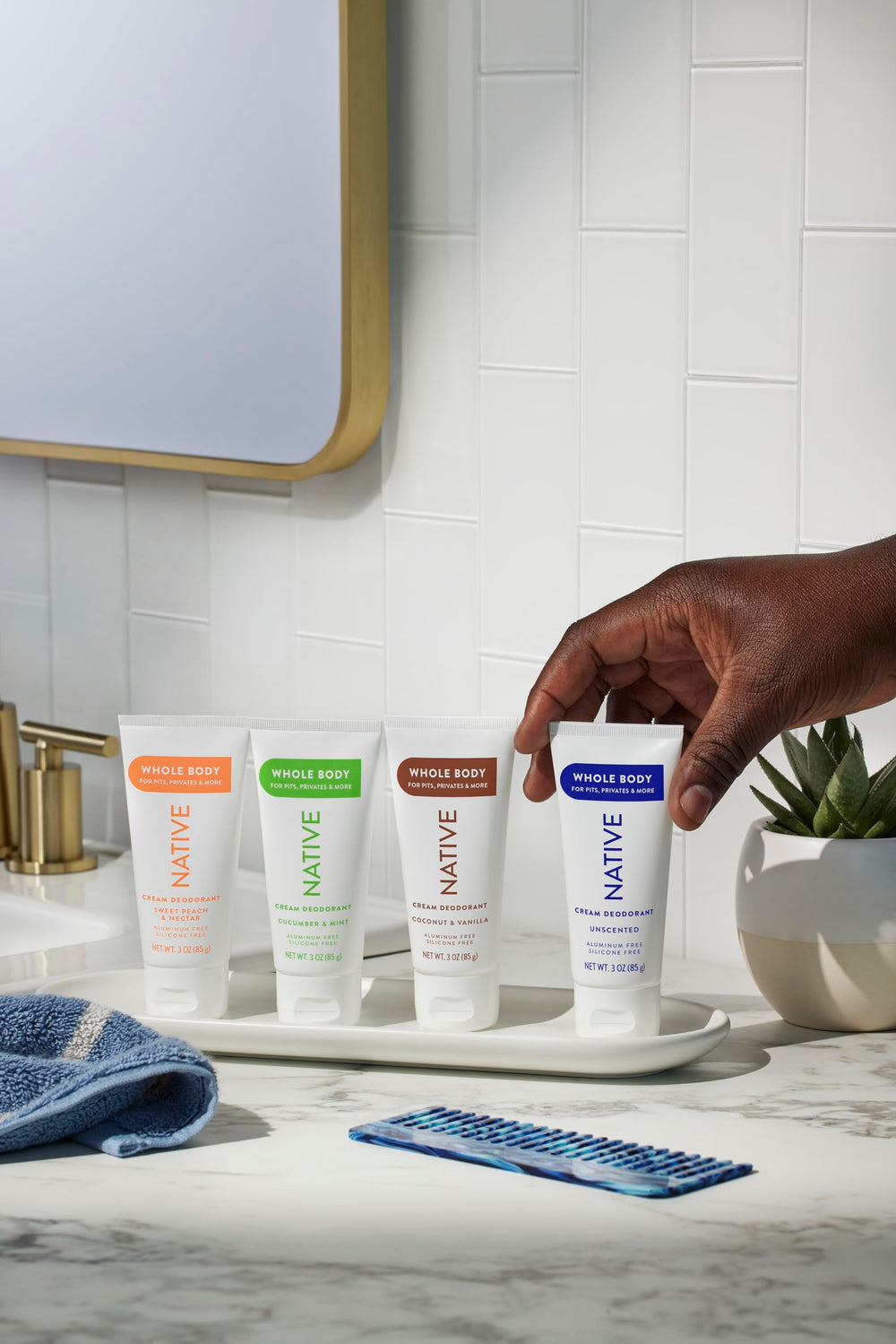 Native creamy texture shown for smooth skin application.