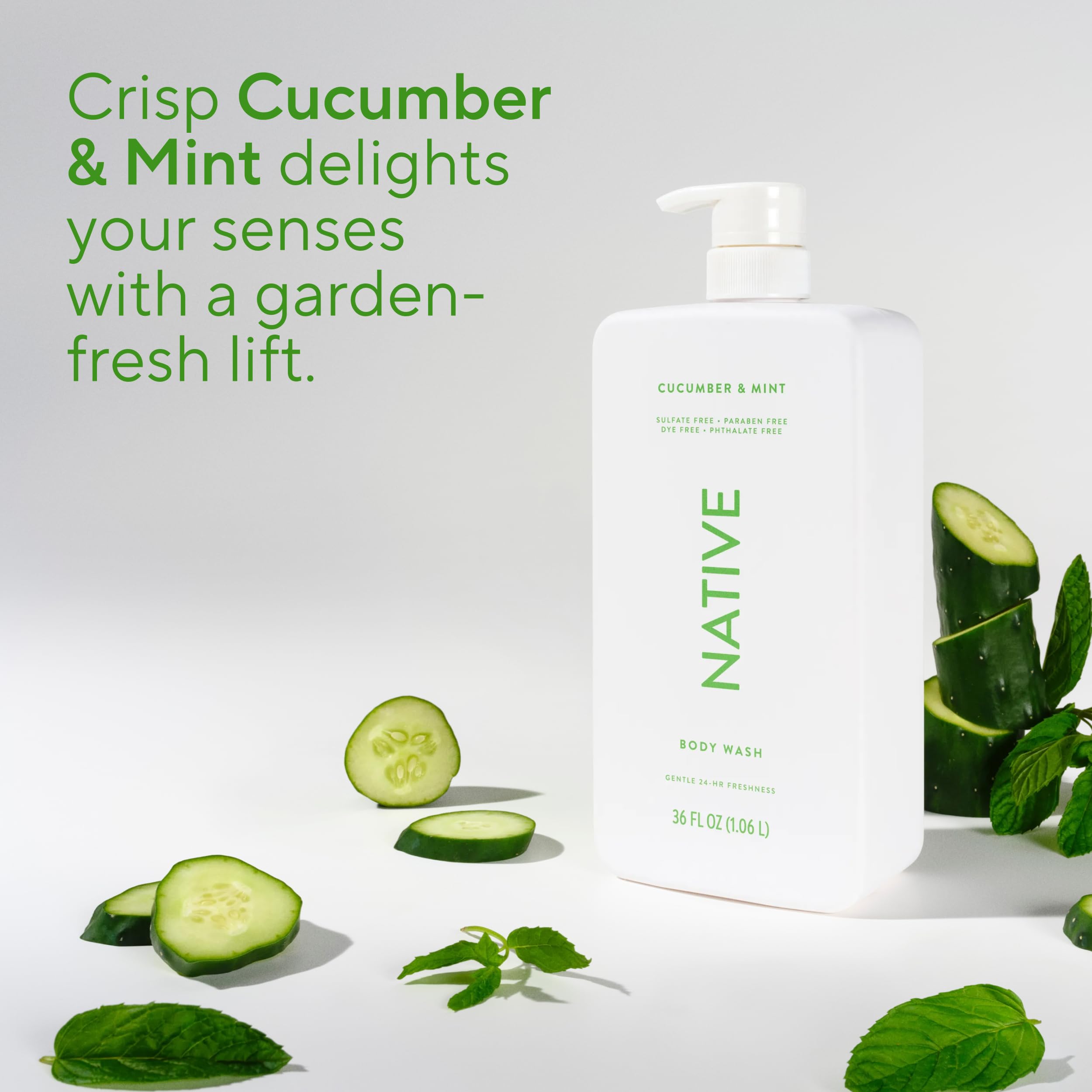 Native cucumber-mint scent scene with a refreshing aroma.