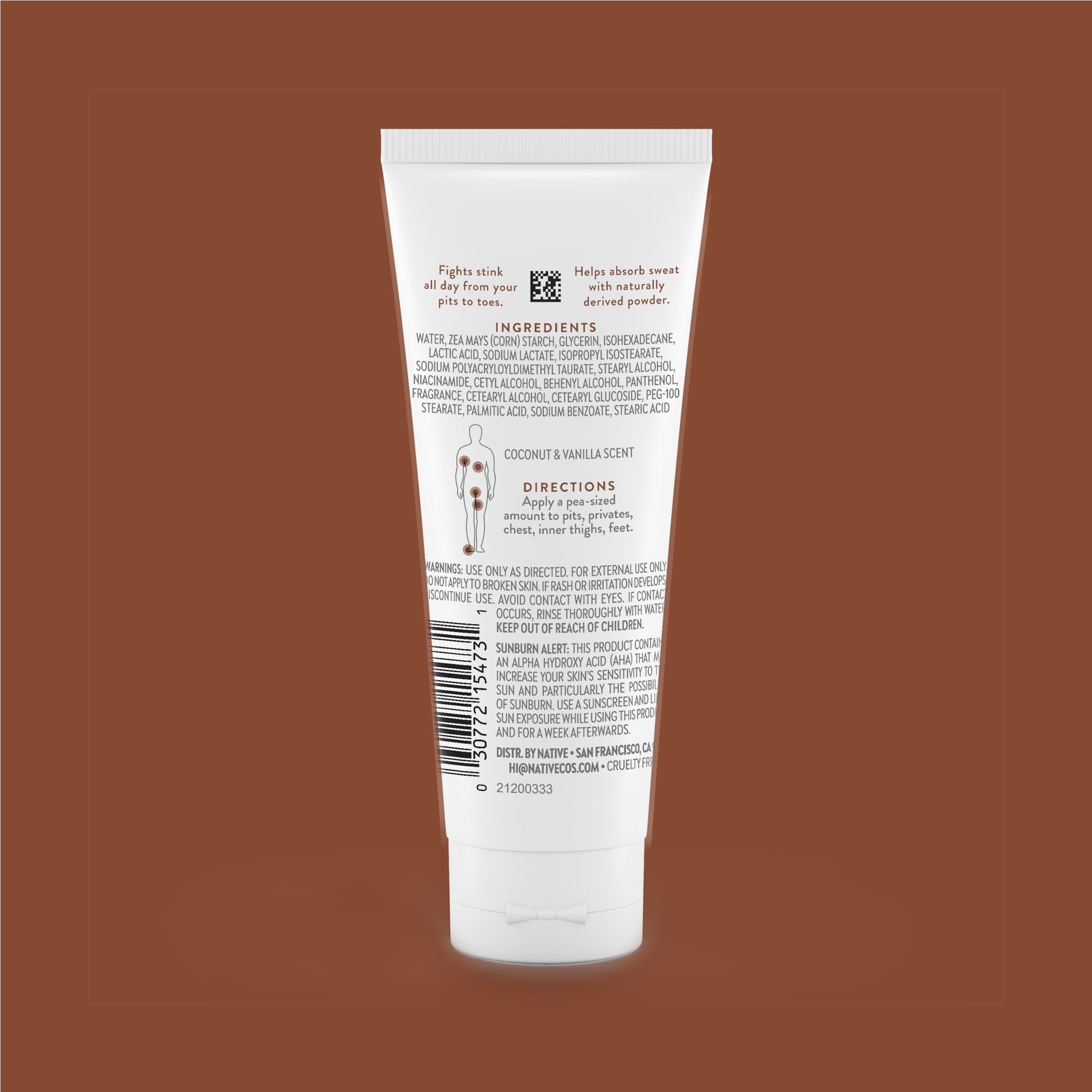 Native deodorant cream packaging displayed for easy daily application.
