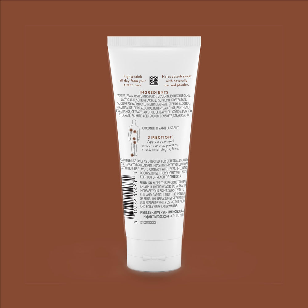 Native deodorant cream packaging displayed for easy daily application.