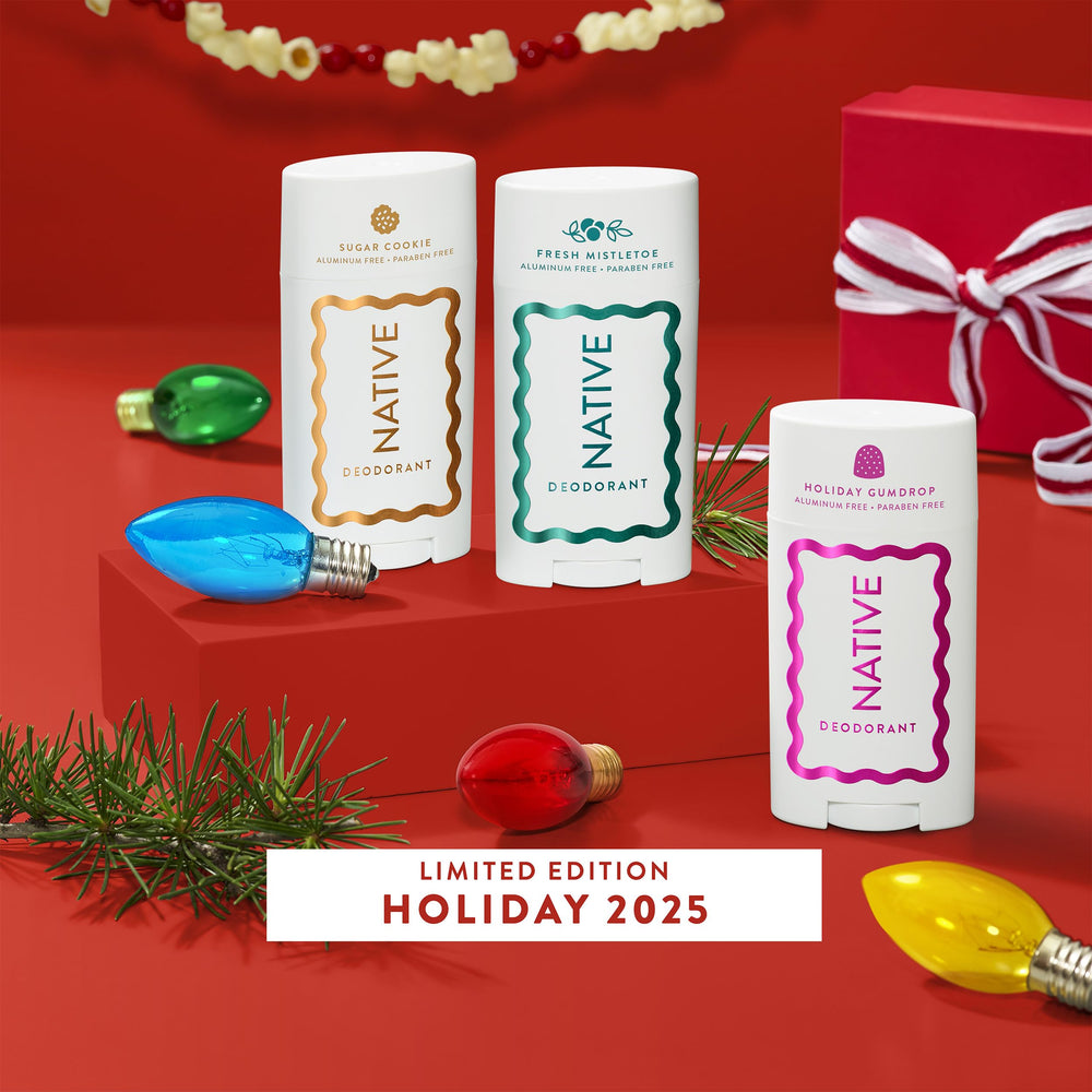 Native Deodorant Holiday Sugar Cookie container open reveals crisp packaging and easy access.