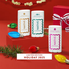 Native Deodorant Holiday Sugar Cookie container open reveals crisp packaging and easy access.