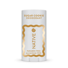 Native Deodorant Sugar Cookie packaging highlights festive design and aluminum-free protection.