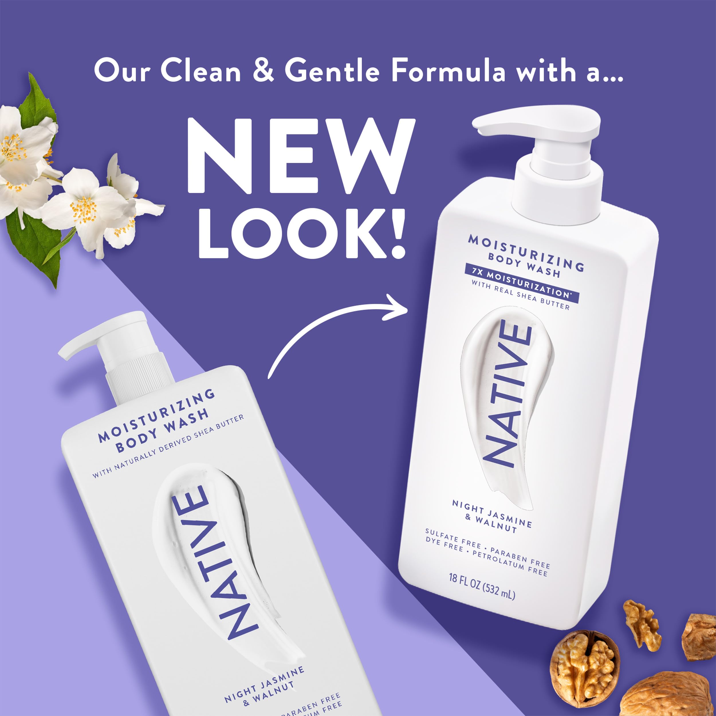 Native Night Jasmine and Walnut scent enhances shower routine and mood.