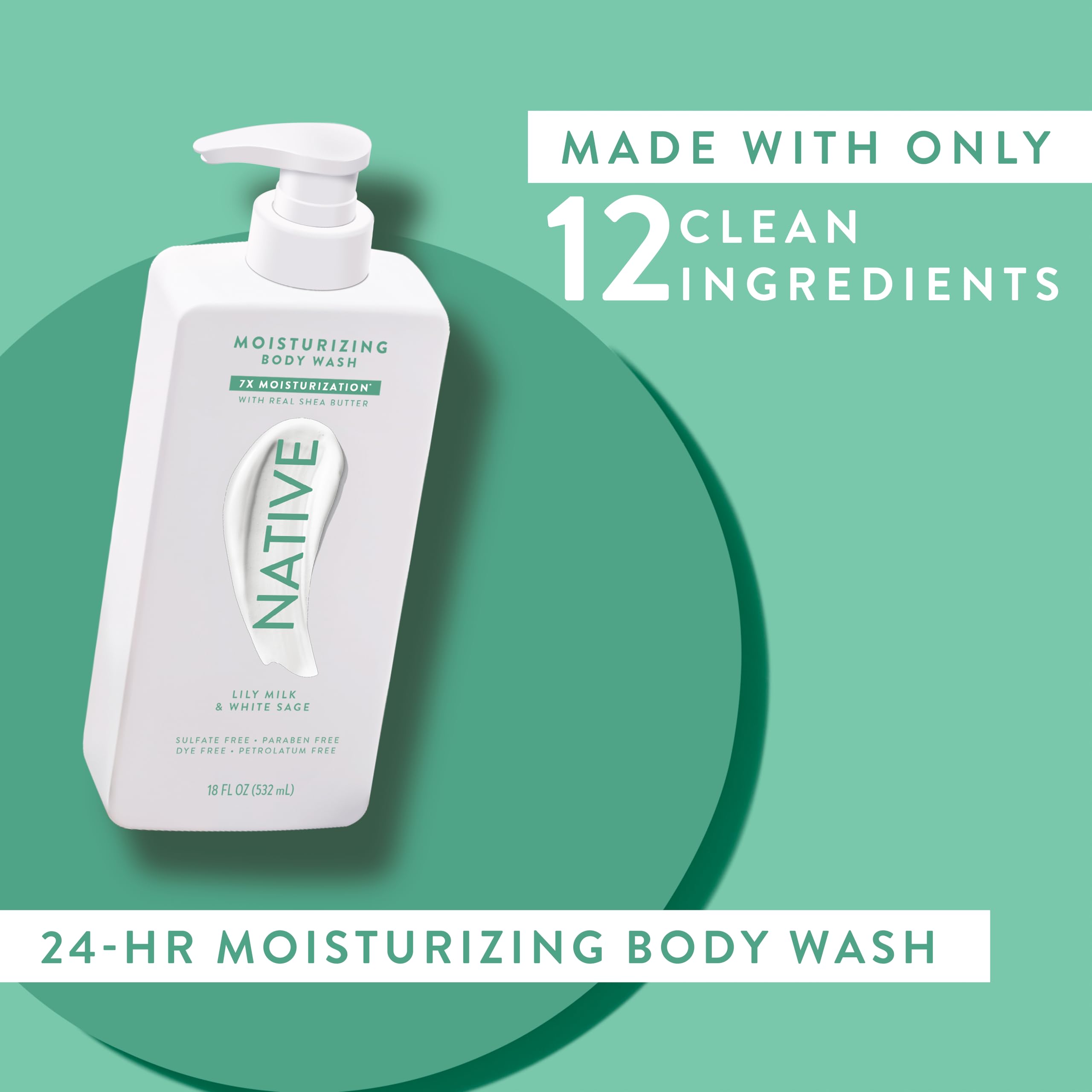Shower scene featuring Native Lily Milk and White Sage for a refreshing cleanse.