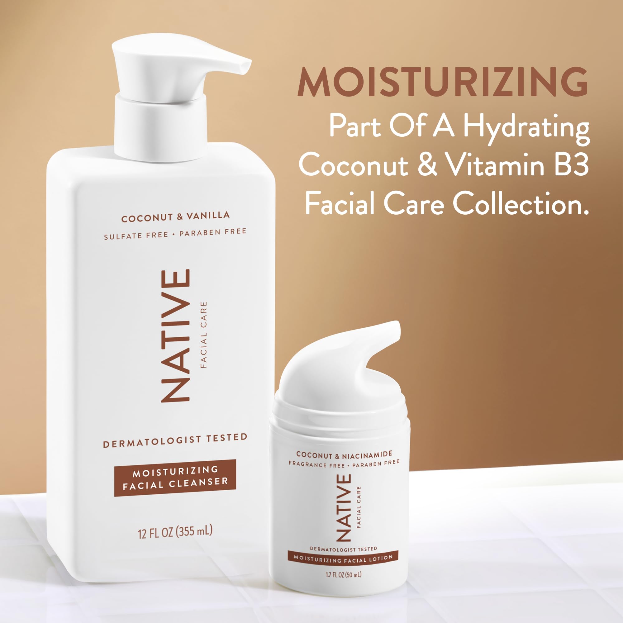 Native Moisturizing Daily Facial Moisturizer swatch shows creamy texture.