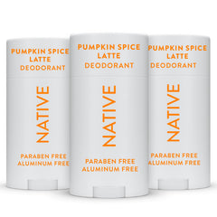 Native pumpkin spice deodorant stick provides all-day odor control for everyday freshness.
