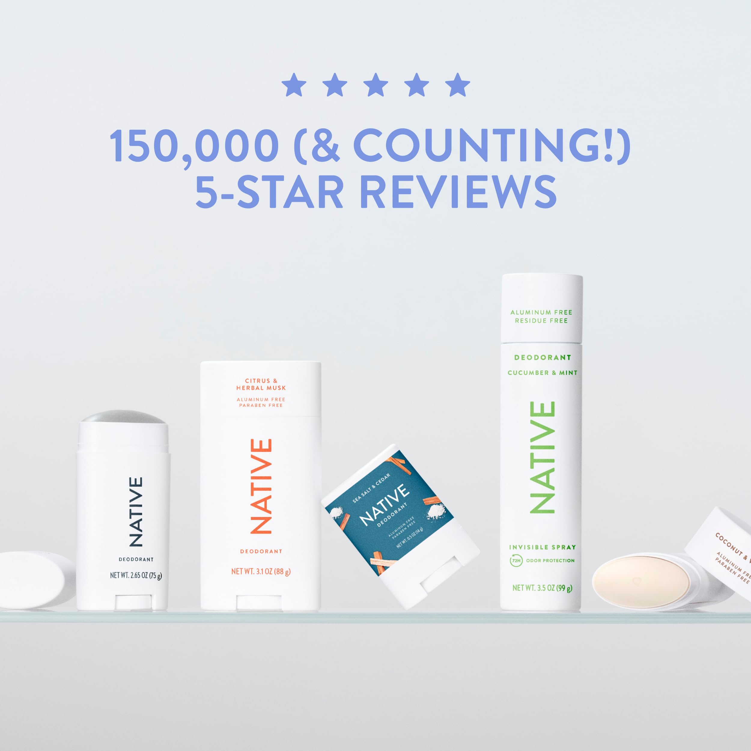 Native Sensitive Deodorant aluminum-free formula keeps skin comfortable.