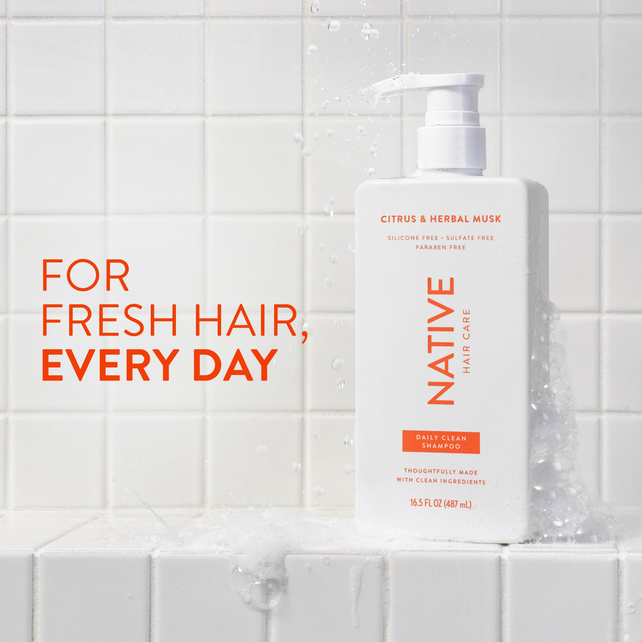 Native shampoo lather foamy — rich cleanse without dryness.