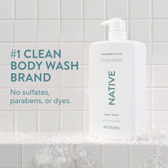 Native sulfate-free body wash Cashmere Rain pump for easy, controlled dispensing