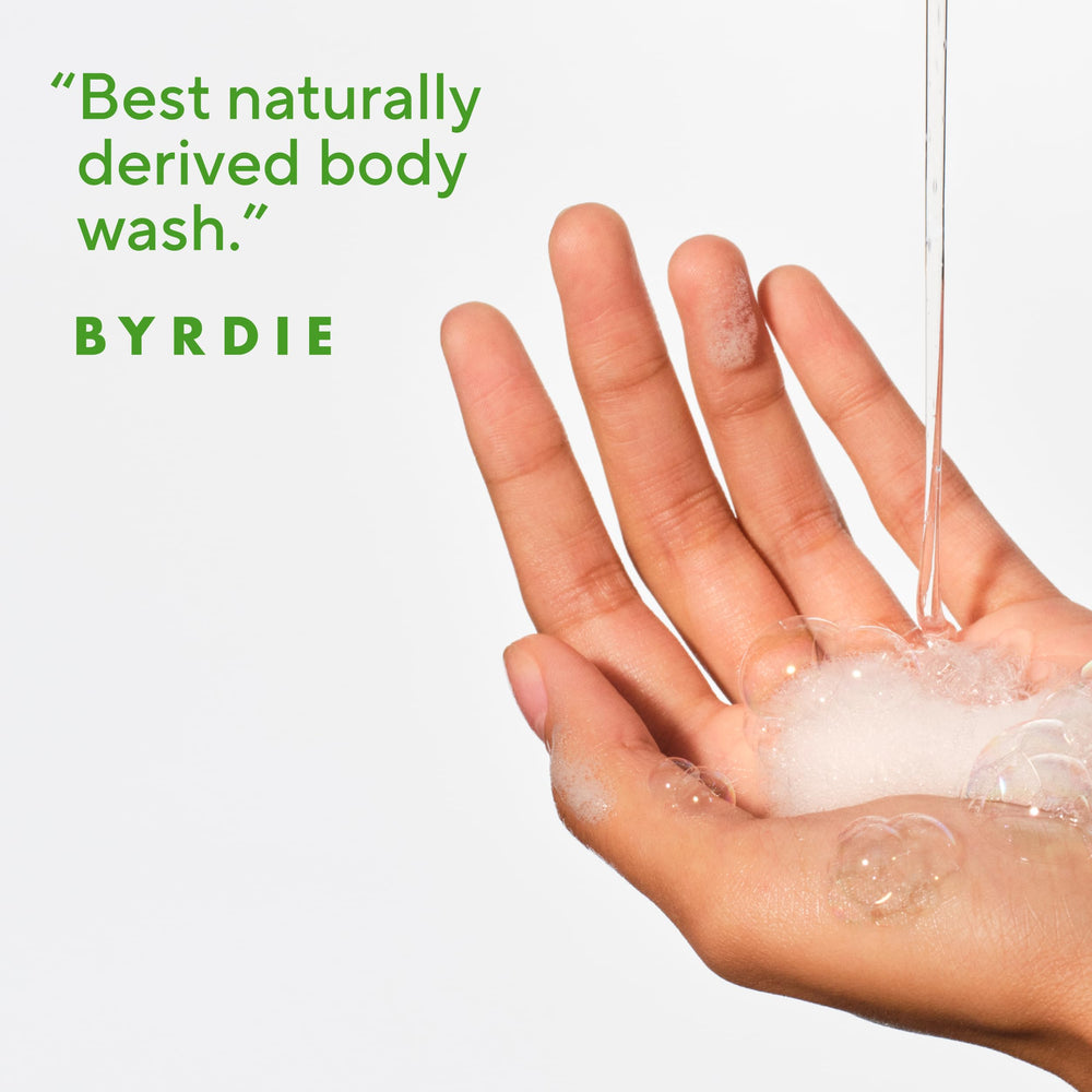 Native sulfate-free body wash foam lather demonstrating rich, spa-like suds.
