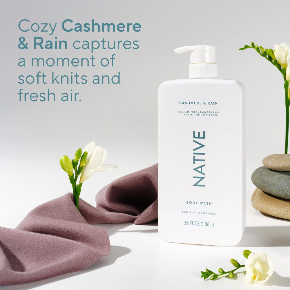 Close-up of Native 9-ingredient clean formula for gentle cleansing