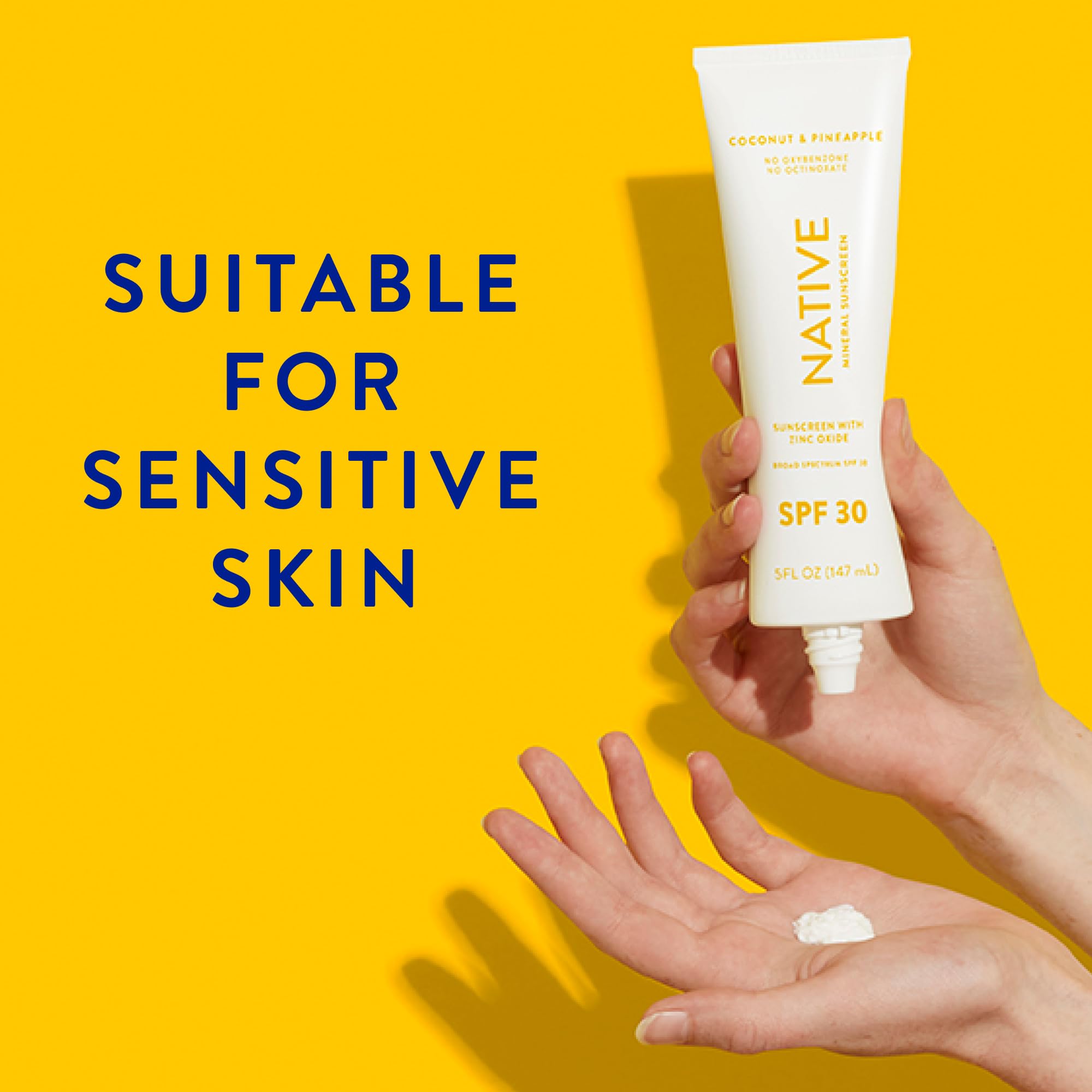 Native Sunscreen SPF 30 Hawaii-compliant formula protecting sensitive skin.