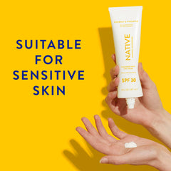 Native Sunscreen SPF 30 Hawaii-compliant formula protecting sensitive skin.