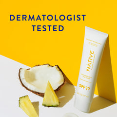 Native Sunscreen SPF 30 lightweight texture on skin for comfortable wear.