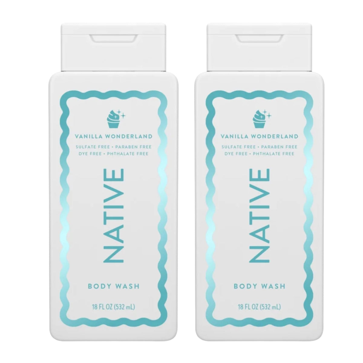 Native Vanilla Wonderland bottle with turquoise design for daily cleansing