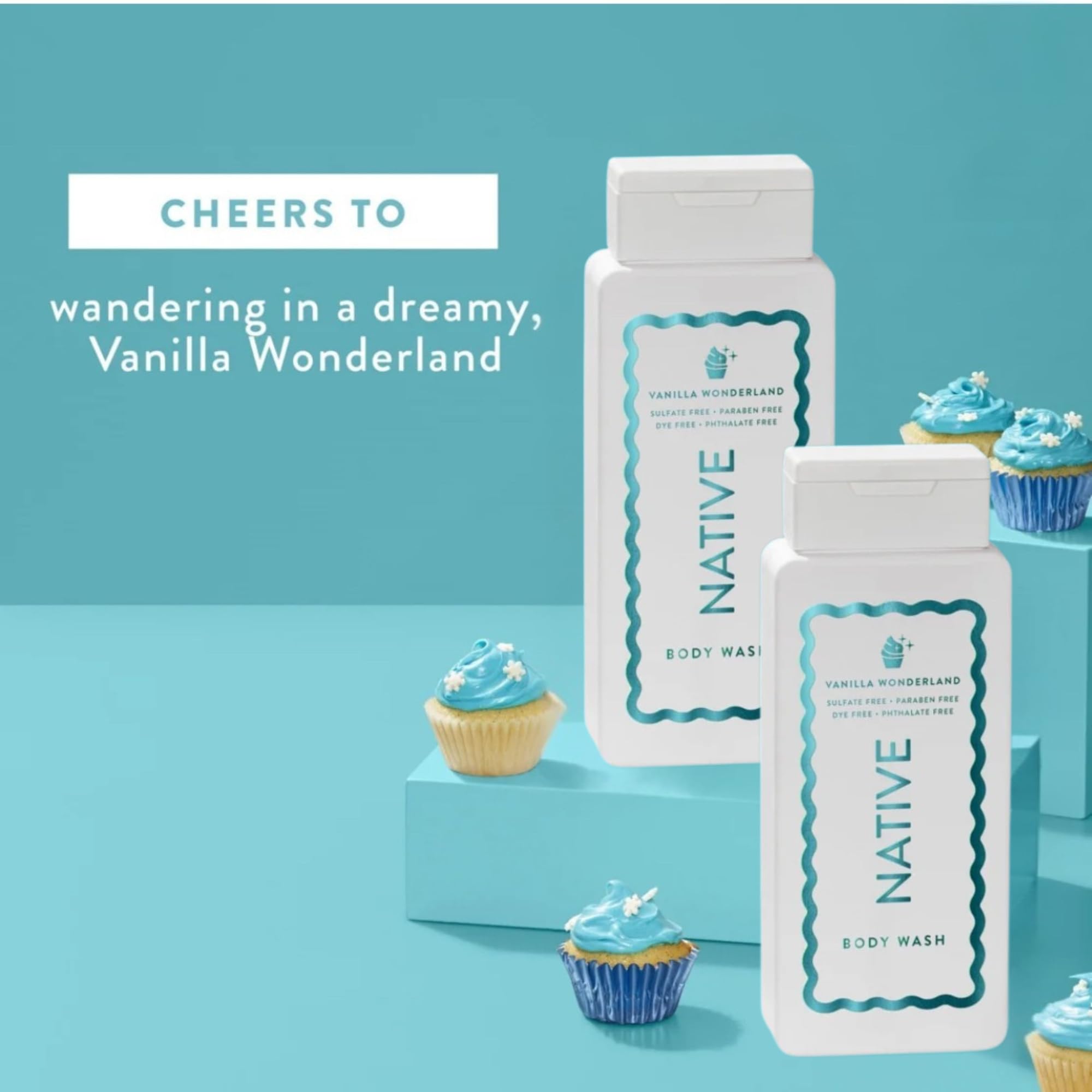 Scent notes of amber, sugar, and vanilla in Native Wonderland for cozy showers