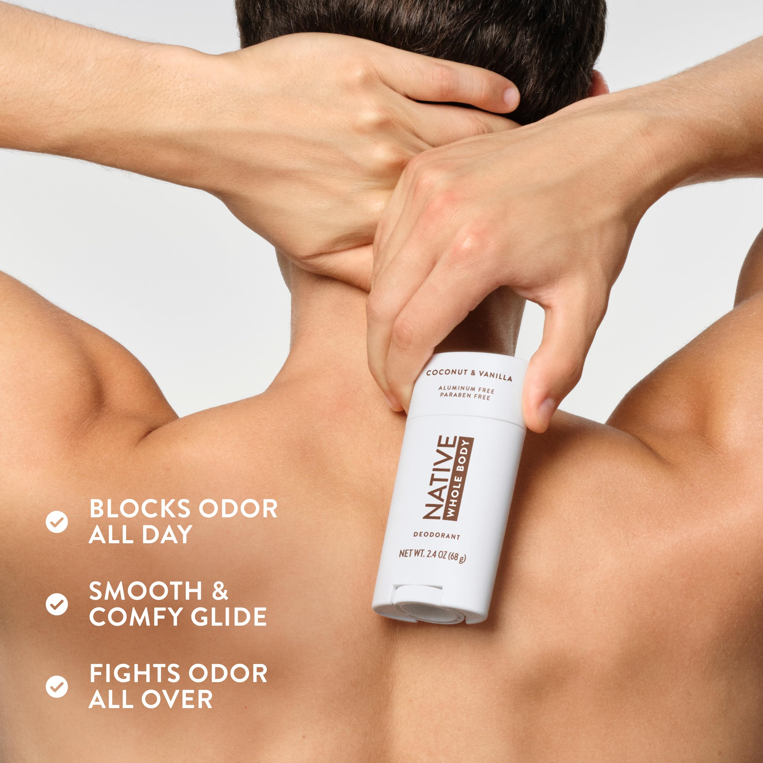Native Whole Body Deodorant Stick 72-hour odor protection for all-day confidence in any activity