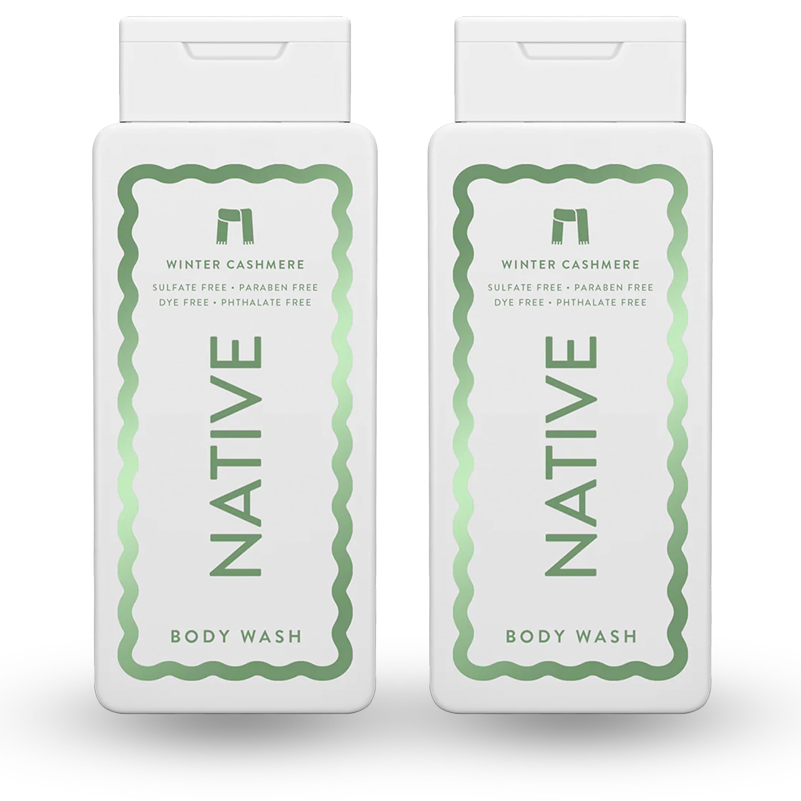 Native Winter Cashmere bottle displays a sulfate-free formula for moisturized skin.