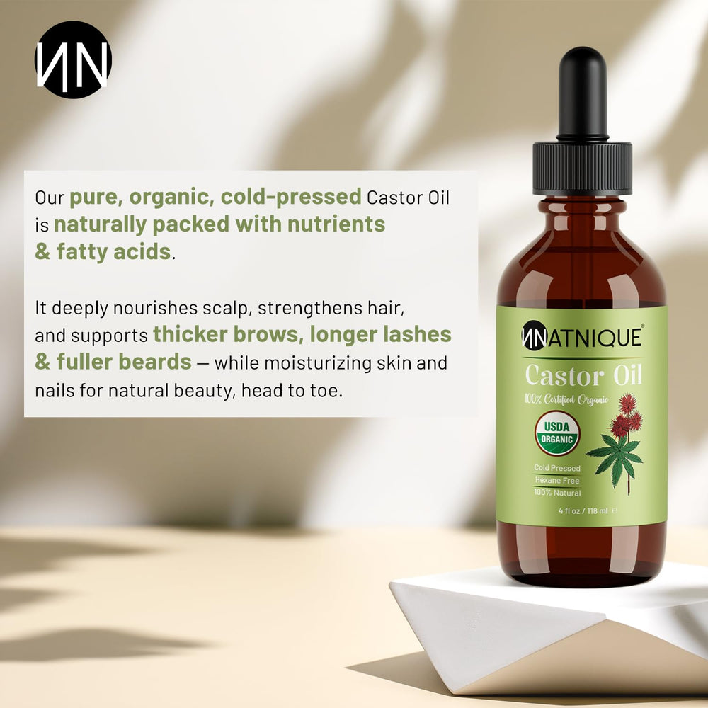 Natnique Castor Oil applicator kit for easy lash and brow application