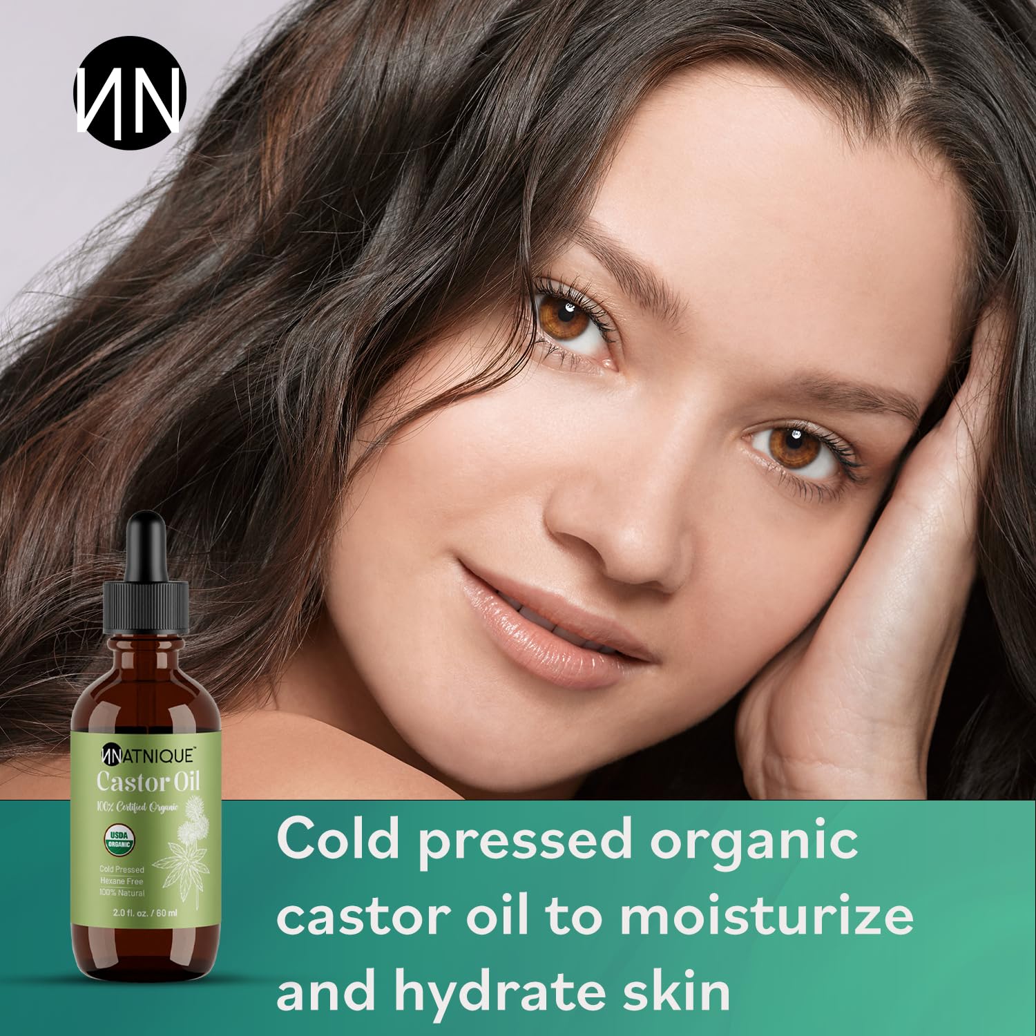 Natnique Castor Oil scalp care for rejuvenation and shine.