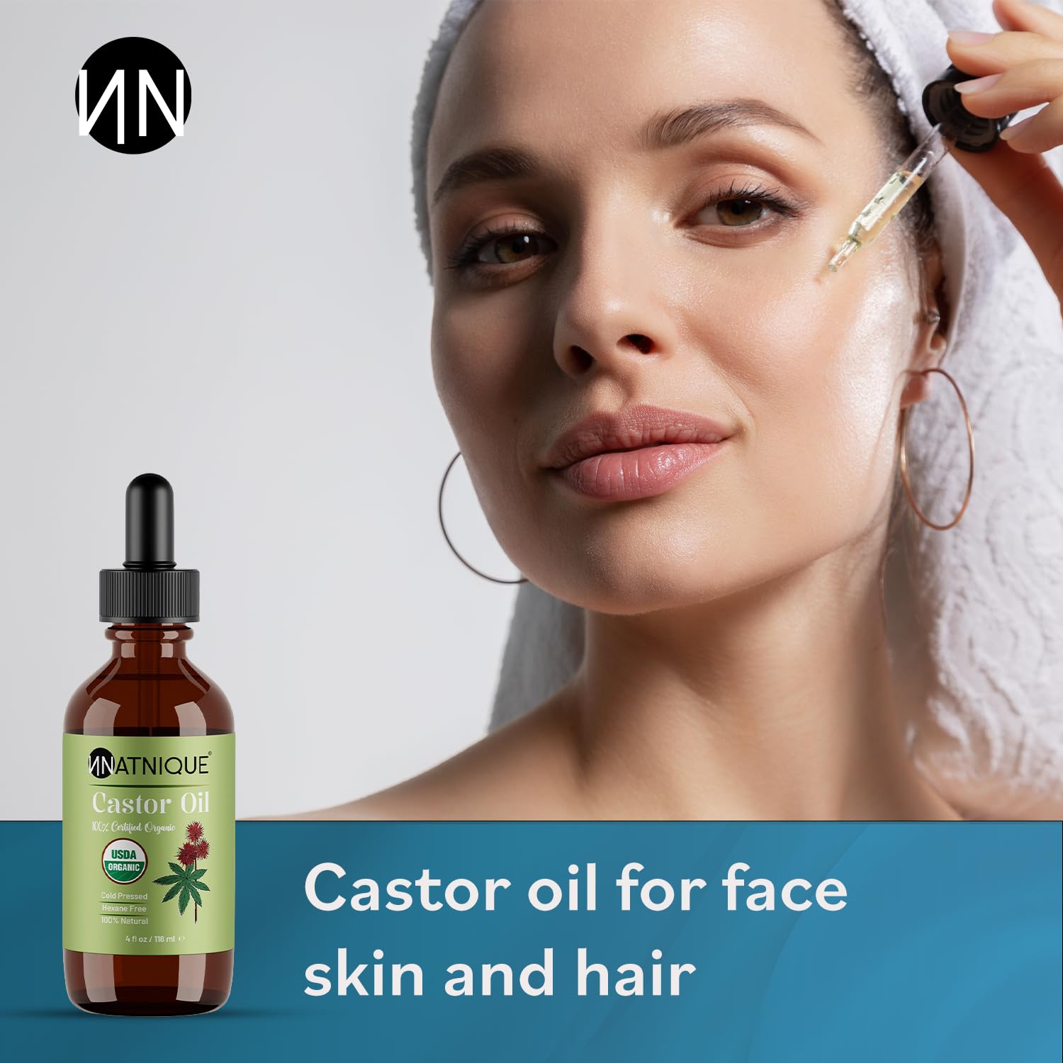 Natnique Castor Oil scalp care for dryness and balance