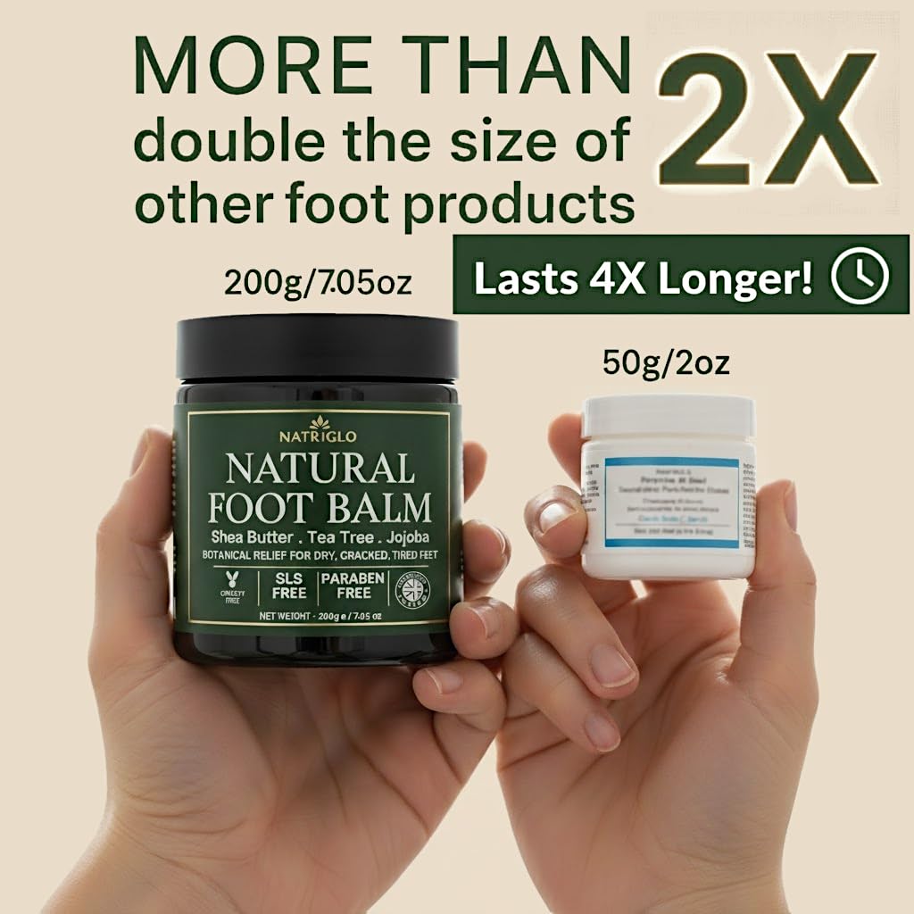 Natriglo tea tree oil bottle highlighting odor control and cooling feel.