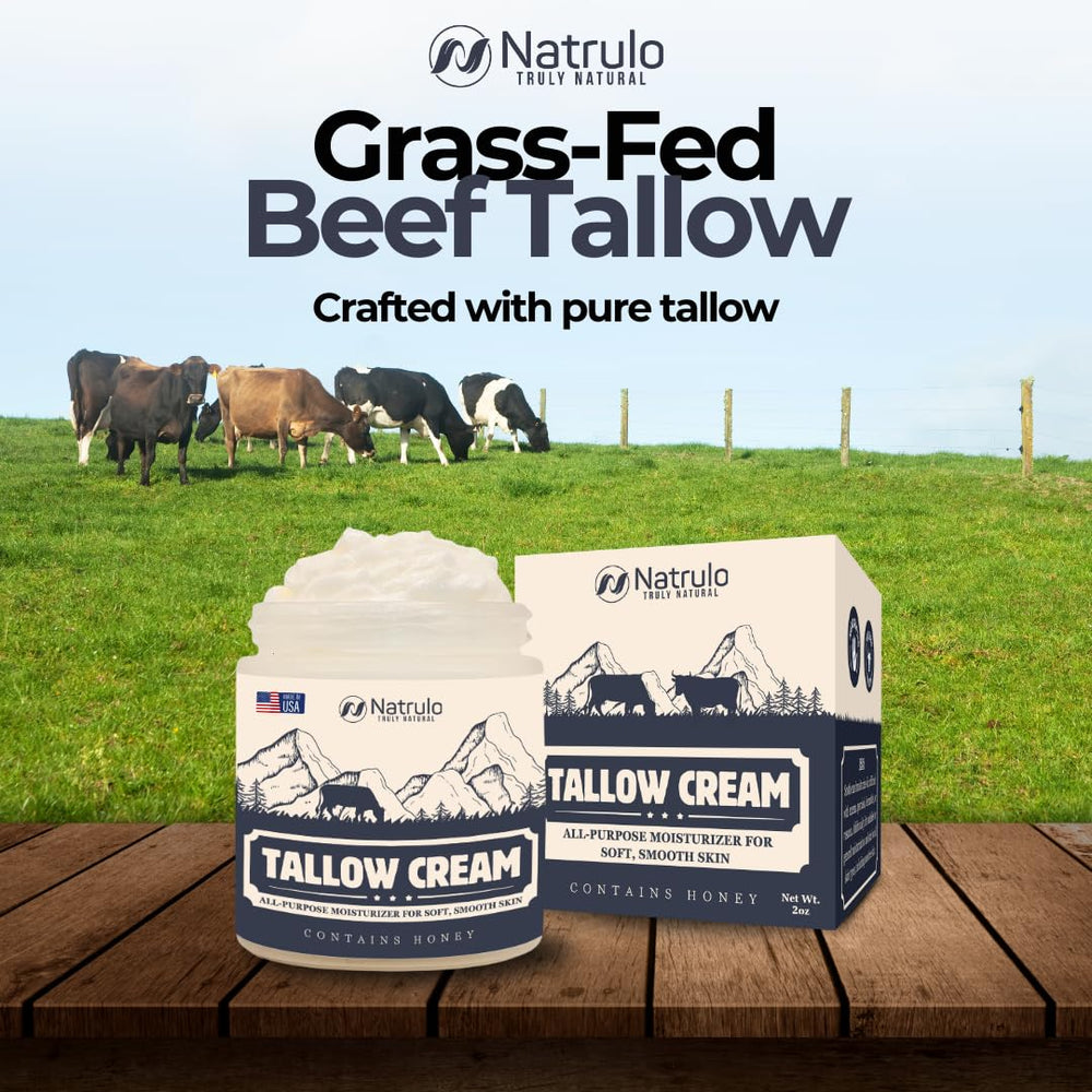 Natrulo Beef Tallow Cream applied to hands to soften dry patches.