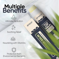 Natrulo beef tallow lip balm texture reveals creamy hydration for dry lips.
