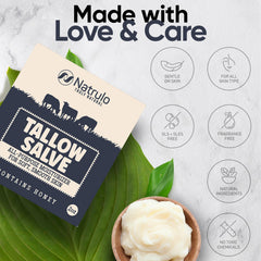 Natrulo Beef Tallow Salve hand application demonstrates easy application for daily skin care