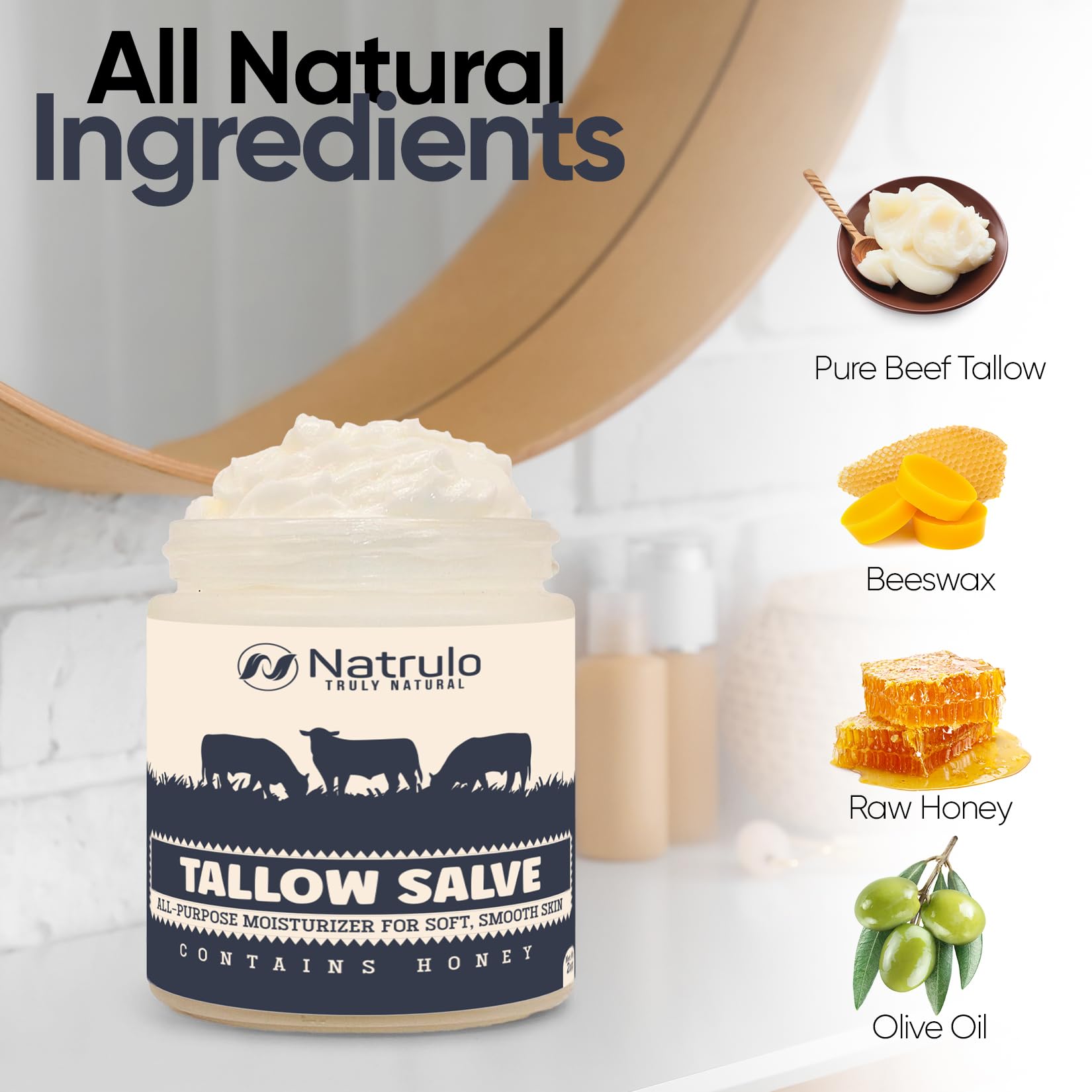 Natrulo Beef Tallow Salve USA packaging communicates quality and domestic craft