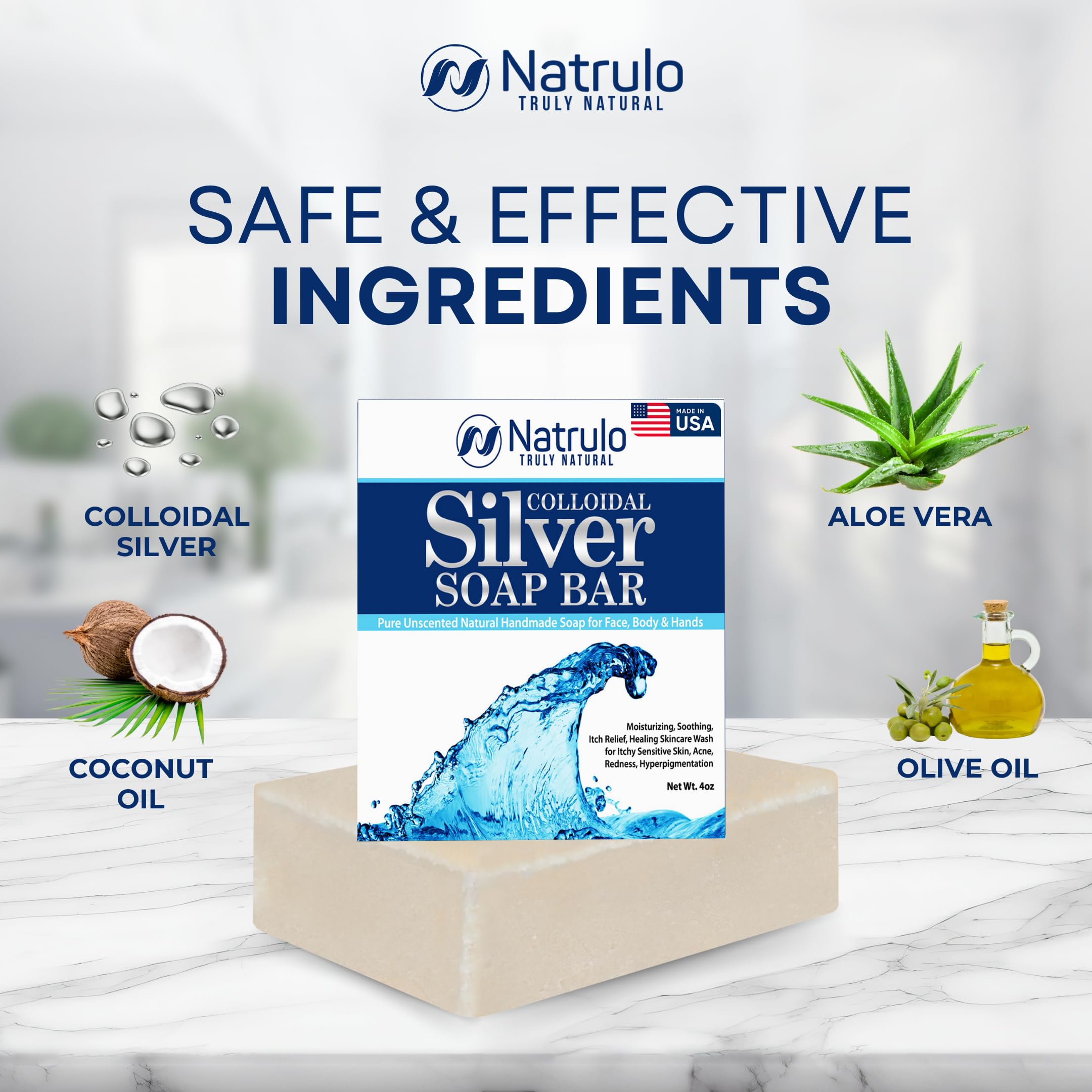 Natrulo soap bar for body cleansing suitable for sensitive skin