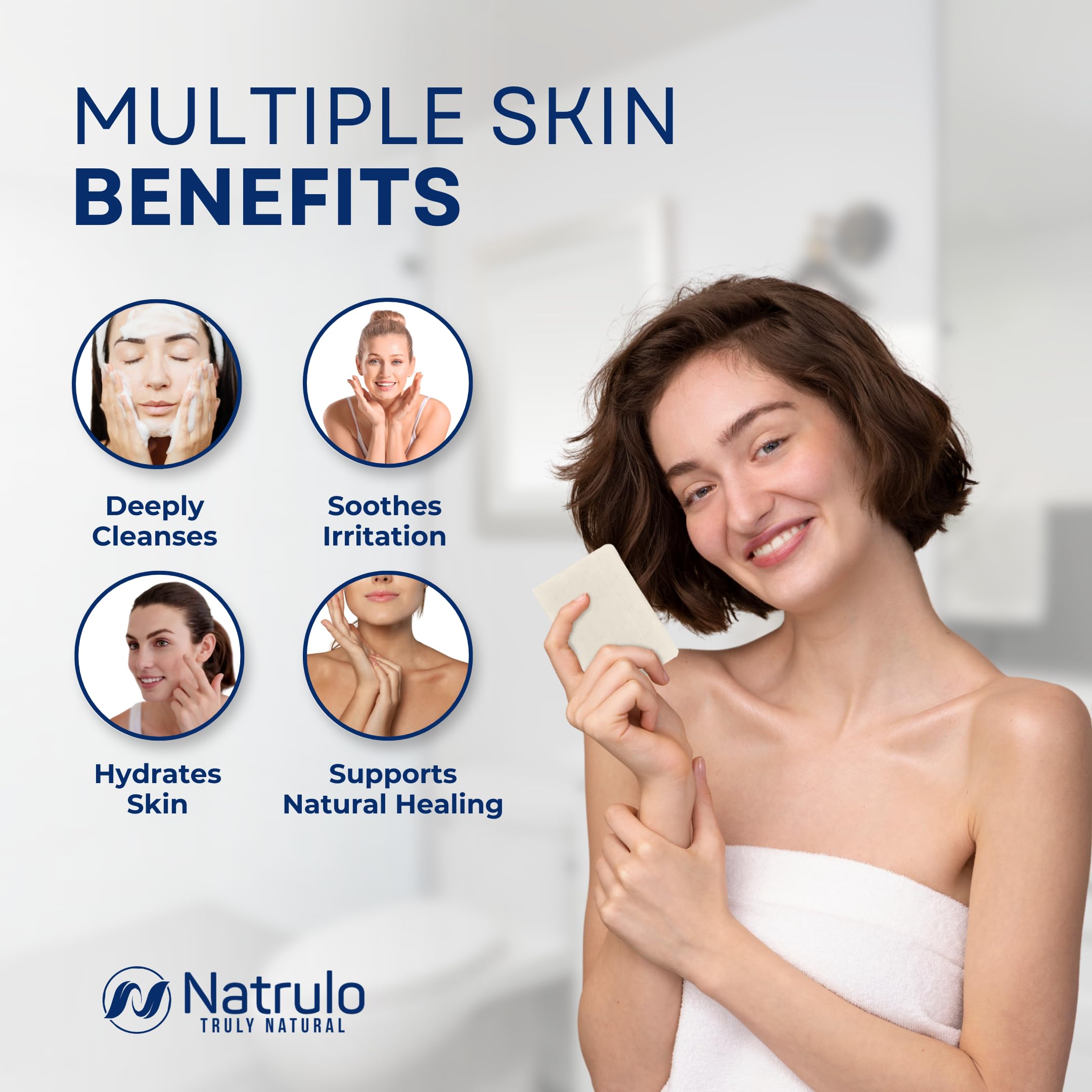Natrulo soap bar foaming lather demonstrating deep cleansing potential