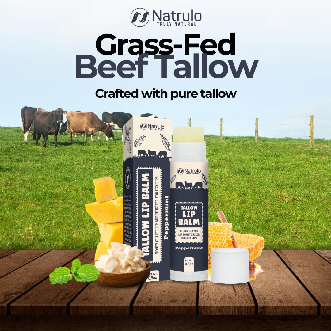 Natrulo grass-fed tallow closeup emphasizes natural fats.
