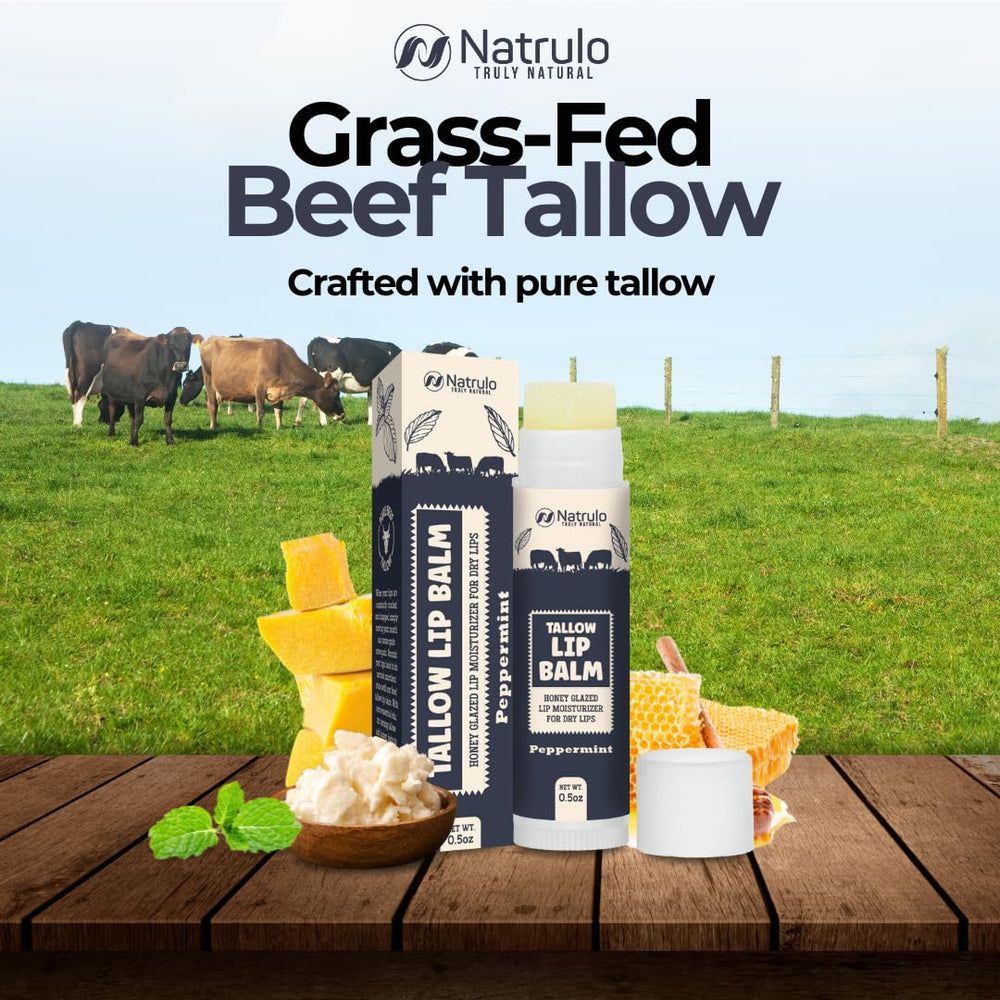 Natrulo grass-fed tallow closeup emphasizes natural fats.