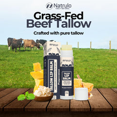 Natrulo grass-fed tallow closeup emphasizes natural fats.