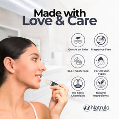 Natrulo lip balm peppermint closeup highlights refreshing scent and smooth coverage.