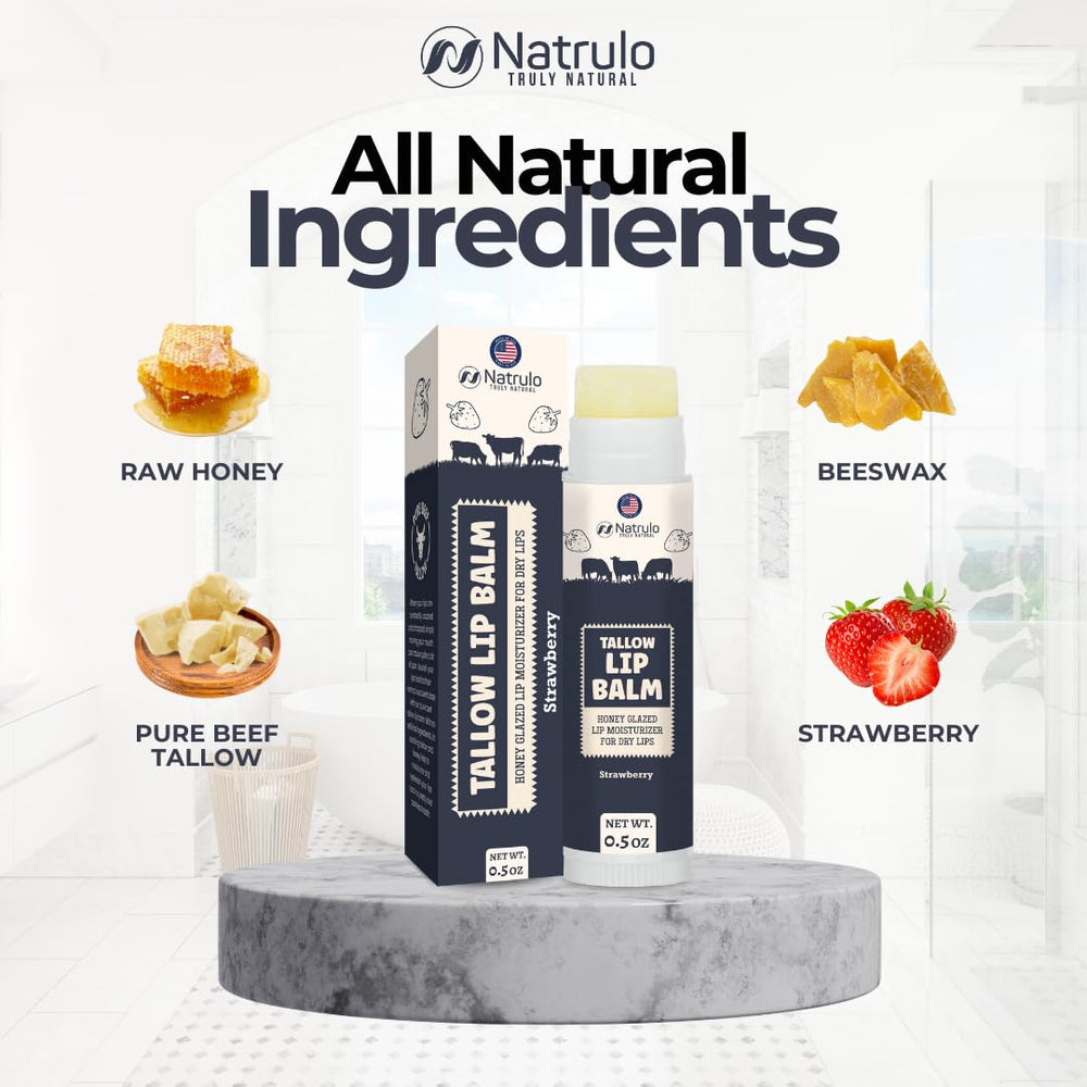Natrulo beeswax-rich lip balm provides smooth hydration.