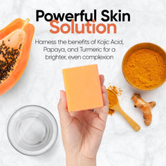 Natrulo Papaya Soap lather on hand for gentle cleansing and radiant skin.