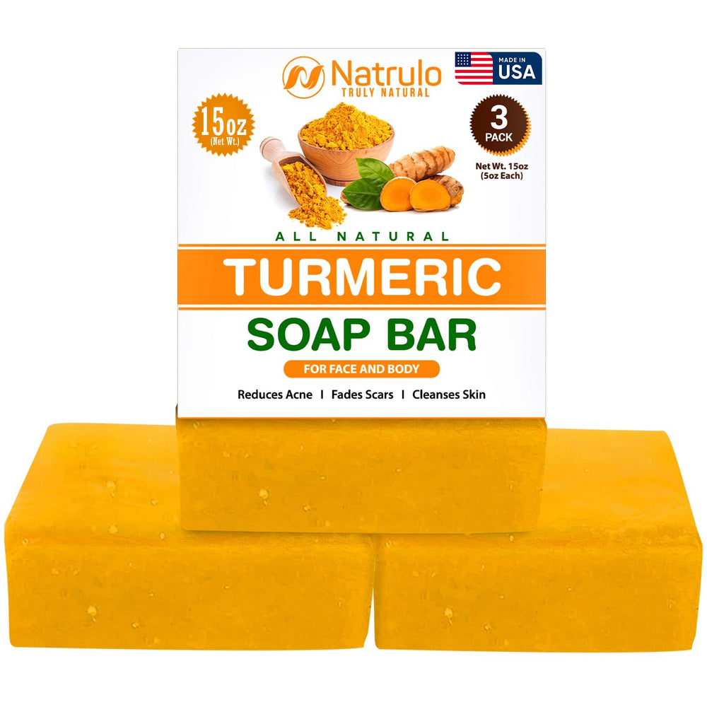 Natrulo turmeric soap bar lather for face and body, brightening skin
