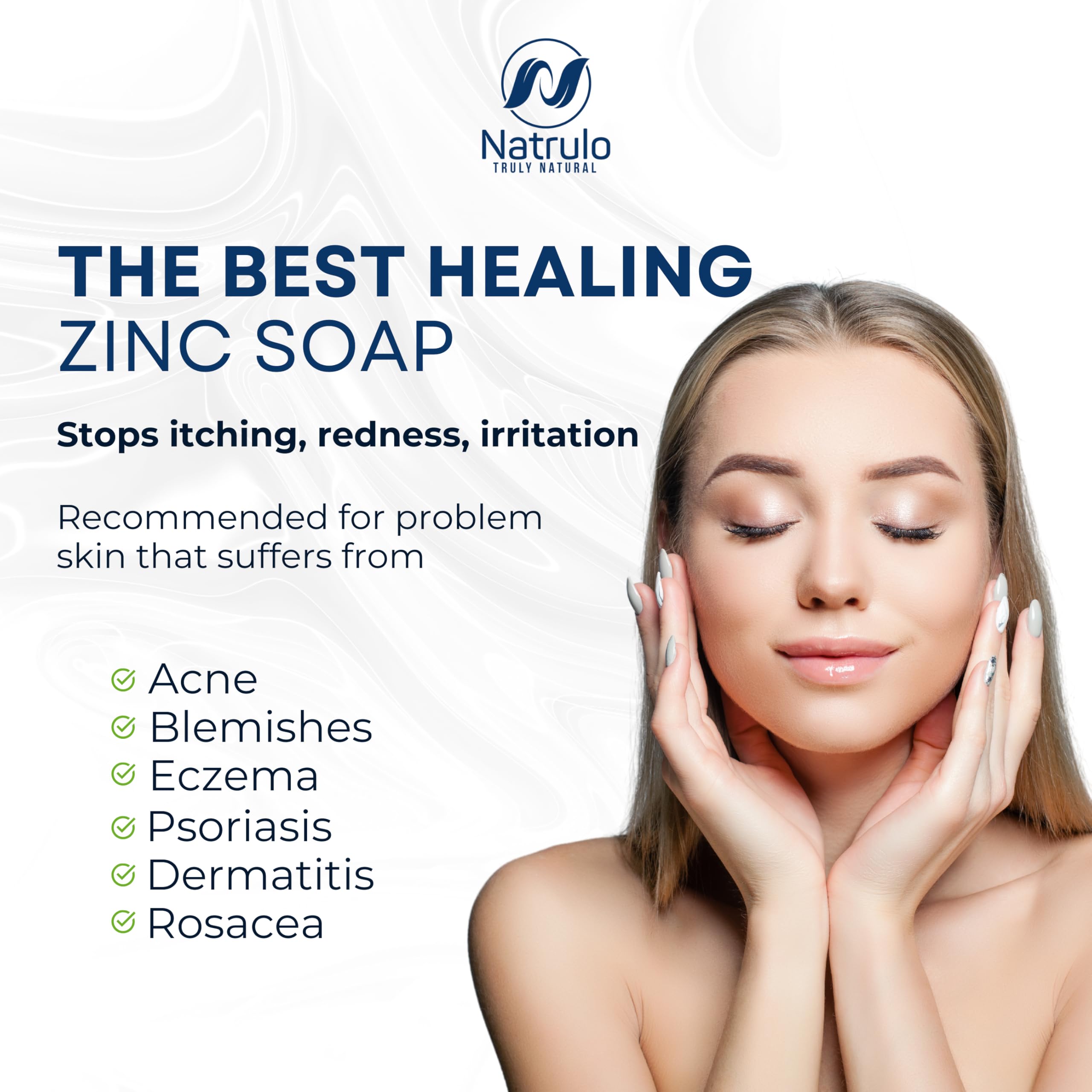 Natrulo Zinc Soap pump dispense for easy, mess-free daily use.