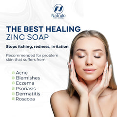 Natrulo Zinc Soap pump dispense for easy, mess-free daily use.