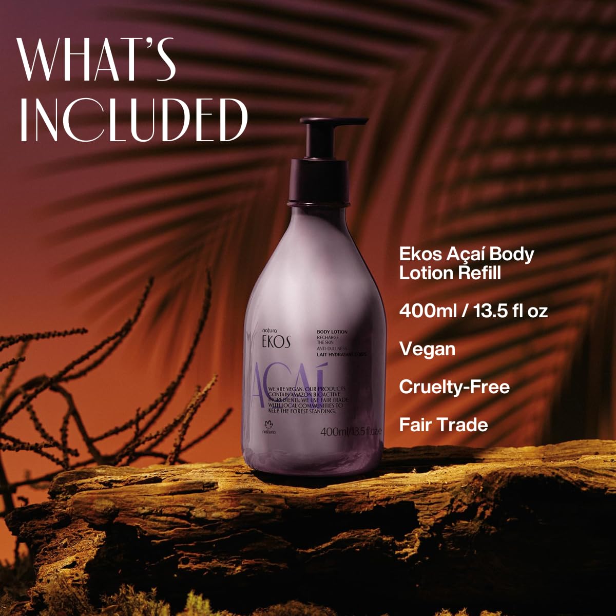 Natura Ekos Açaí Revitalizing body lotion usage demonstrates 24-hour softness