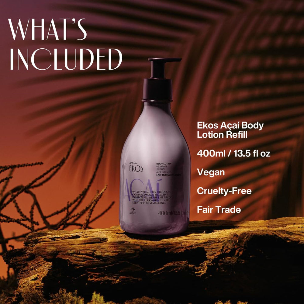 Natura Ekos Açaí Revitalizing body lotion usage demonstrates 24-hour softness