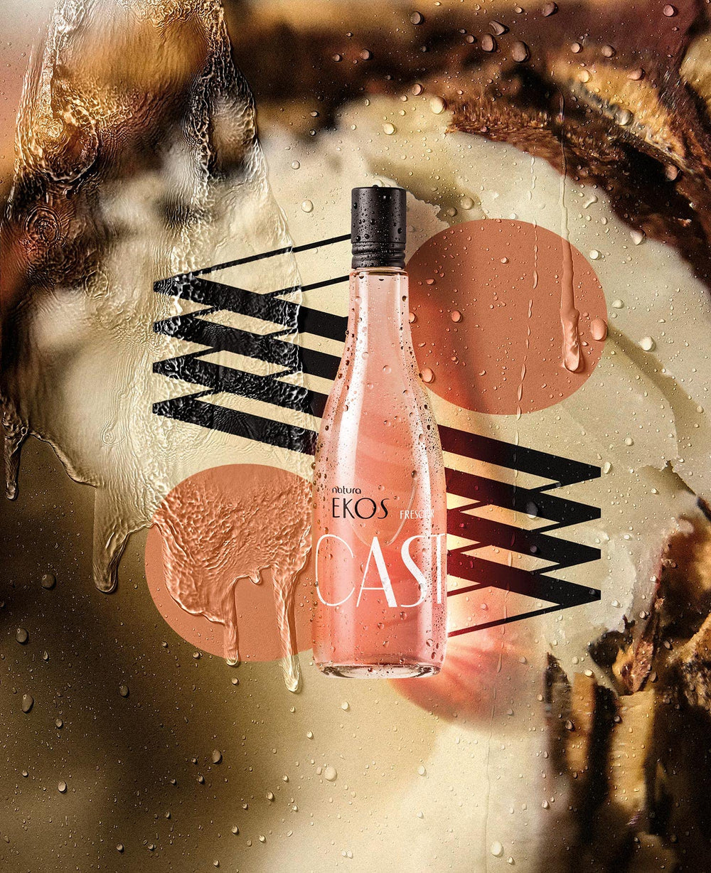 Natura Ekos Castanha Frescor cap detail highlights premium glass bottle