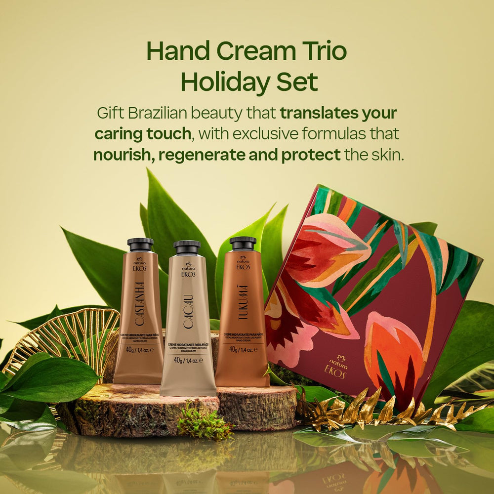Natura Ekos hand cream trio gift set pictured for festive gifting.